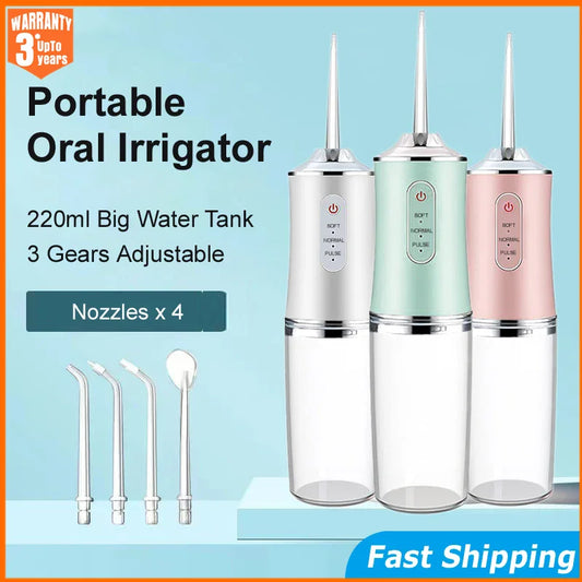 New Oral Irrigator Portable Dental Water Flosser USB Rechargeable