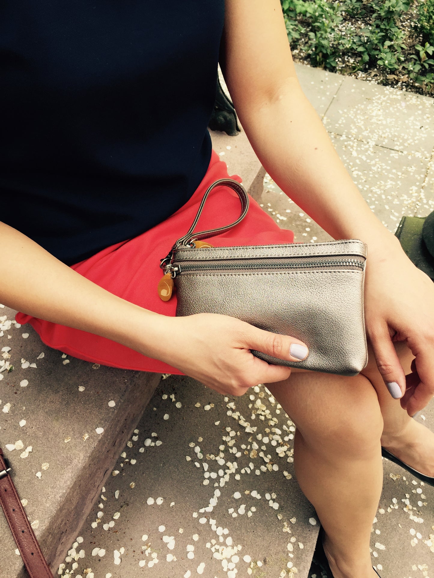 Brighton Vegan Wristlet Clutch - Gunmetal